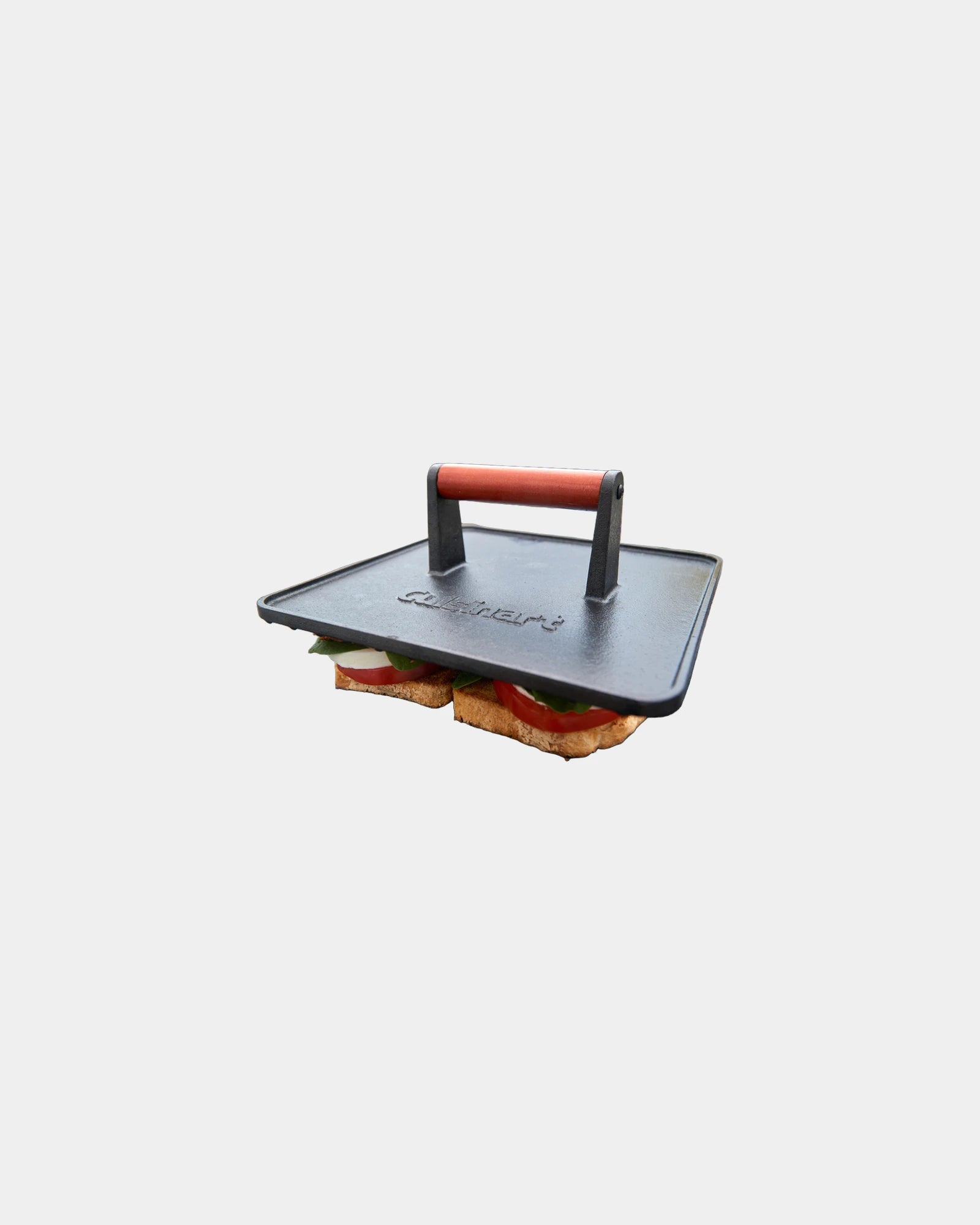 Custom cast iron 10" x 10" griddle press - 7