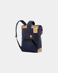 Custom cotton-twill leather backpack with tech pocket - 3