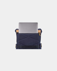 Custom cotton-twill leather backpack with tech pocket - 6