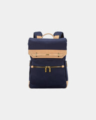 Custom cotton-twill leather backpack with tech pocket - 8