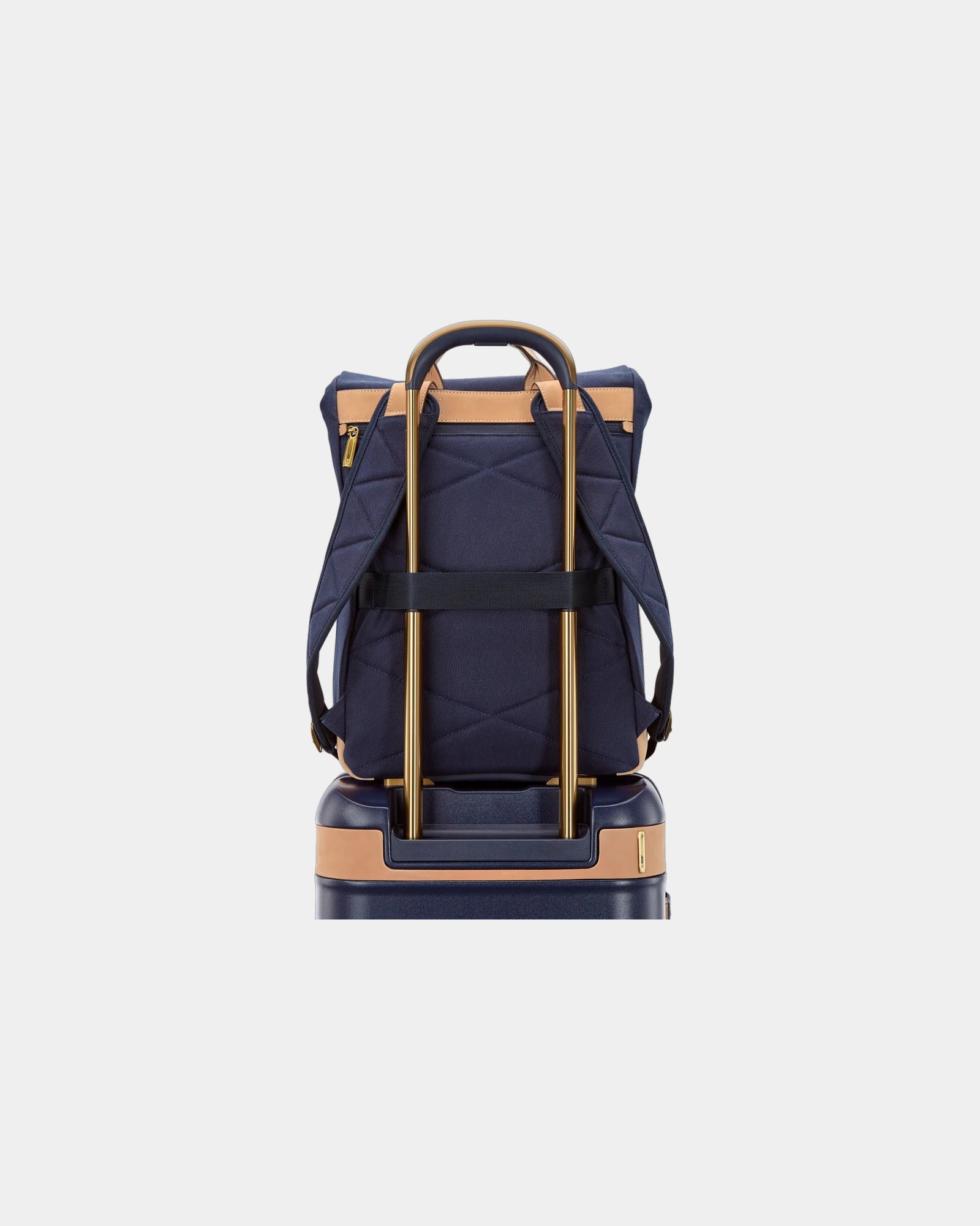 Custom cotton-twill leather backpack with tech pocket - 7