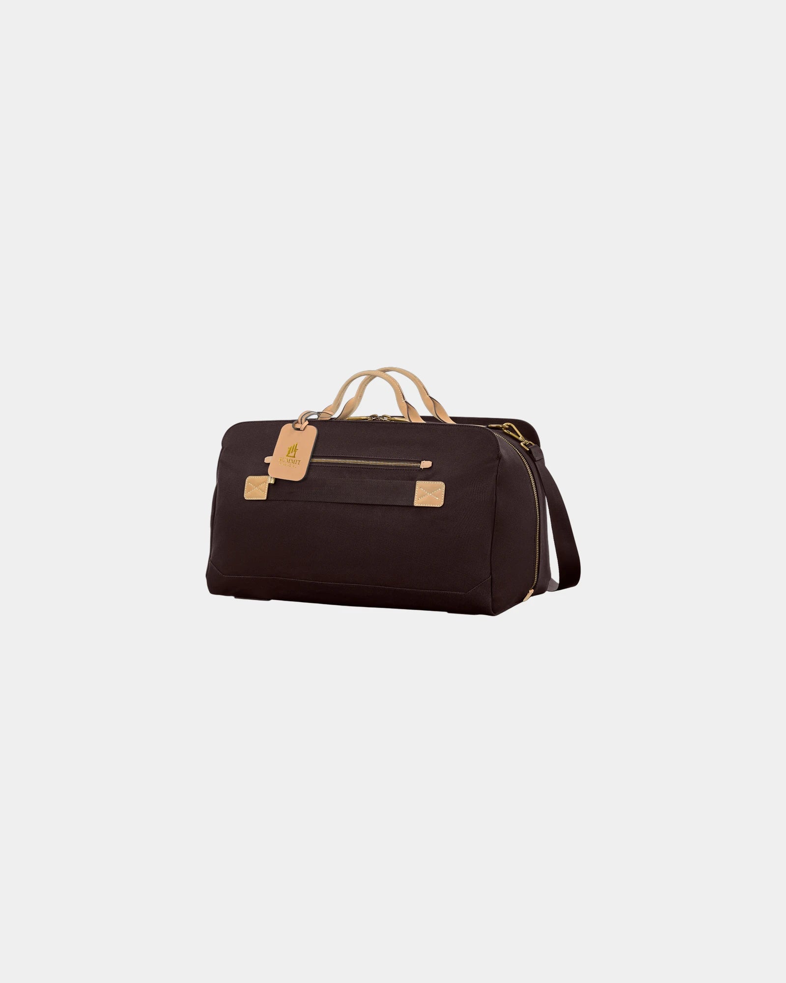 Custom cotton canvas leather weekender duffel bag - Oak