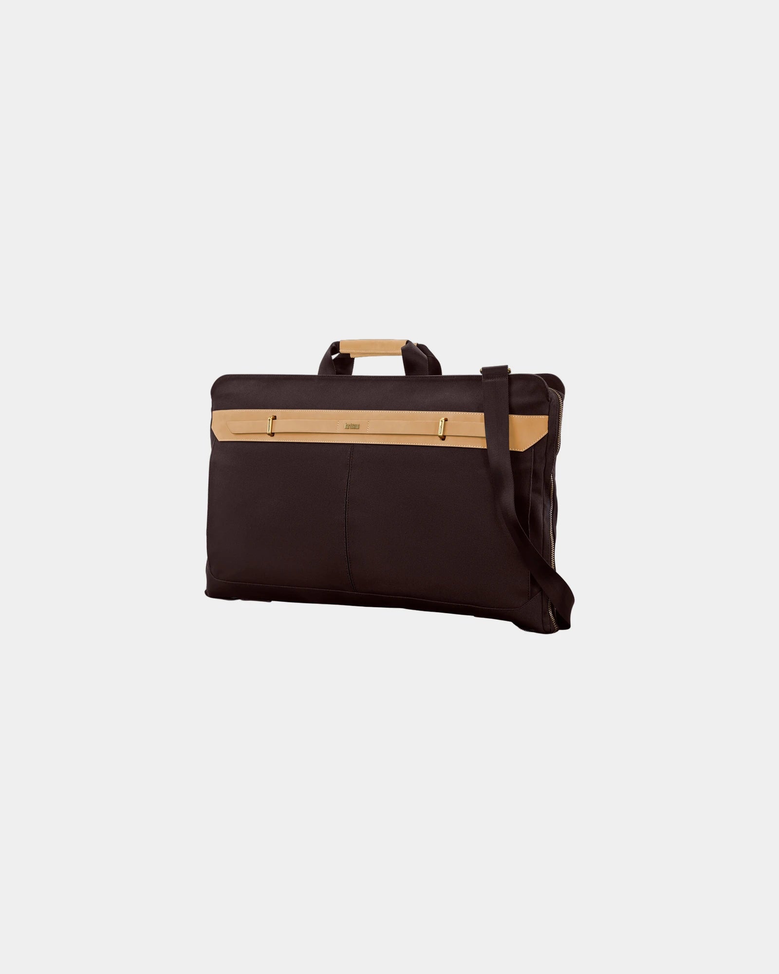 Branded cotton canvas leather trifold garment bag - 9