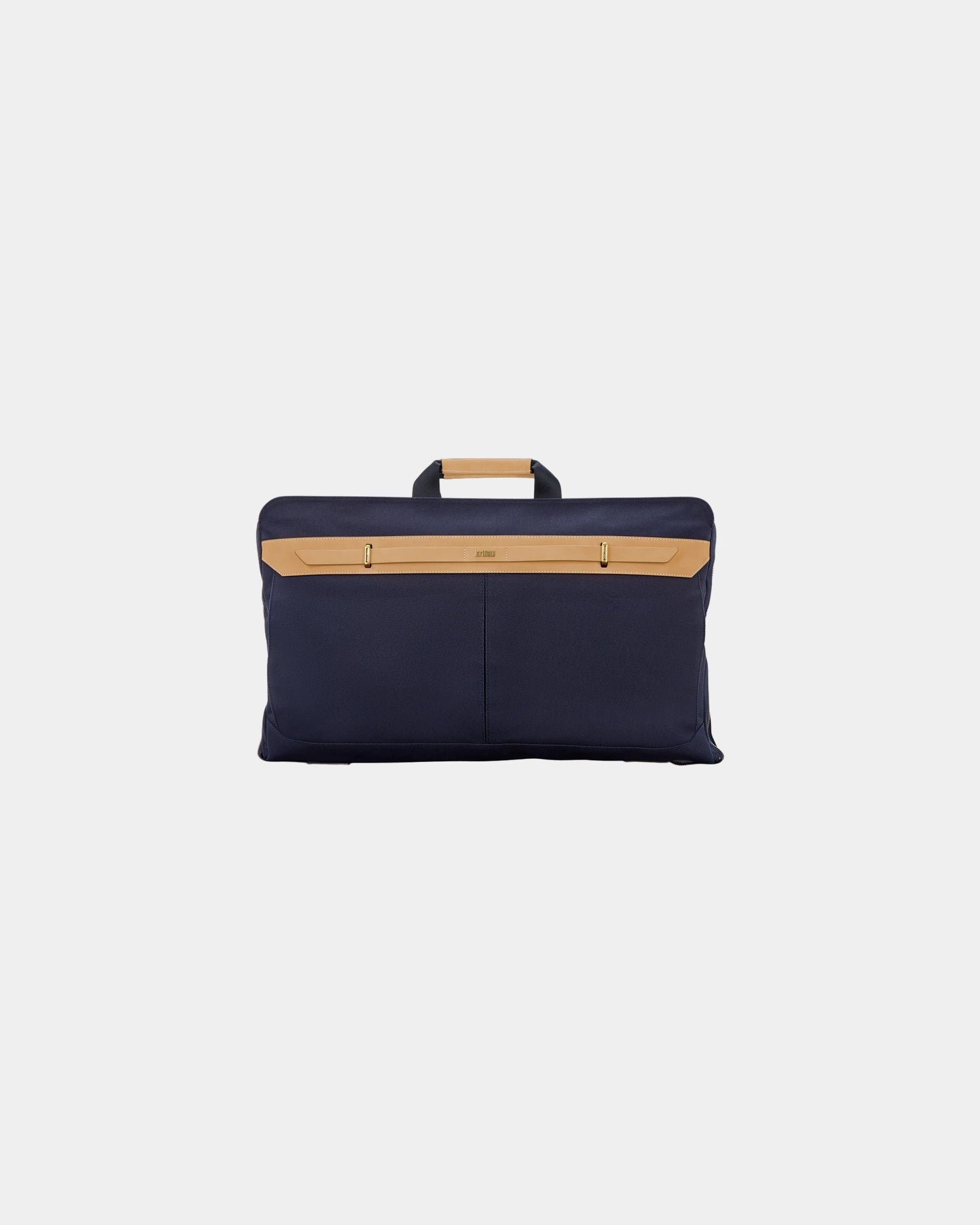 Branded cotton canvas leather trifold garment bag - 7