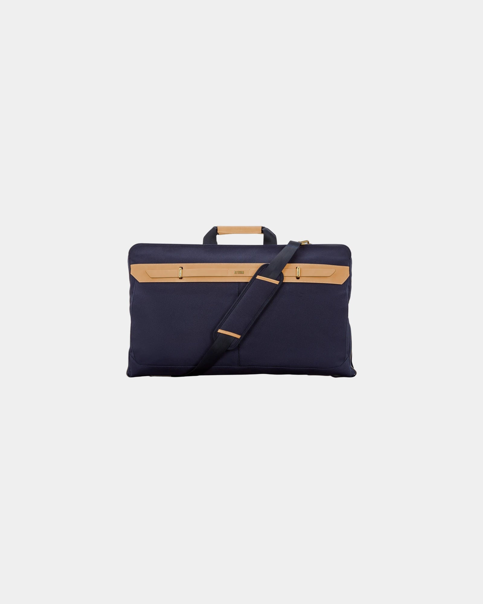 Branded cotton canvas leather trifold garment bag - 4