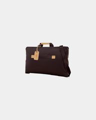 Branded cotton canvas leather trifold garment bag - Oak