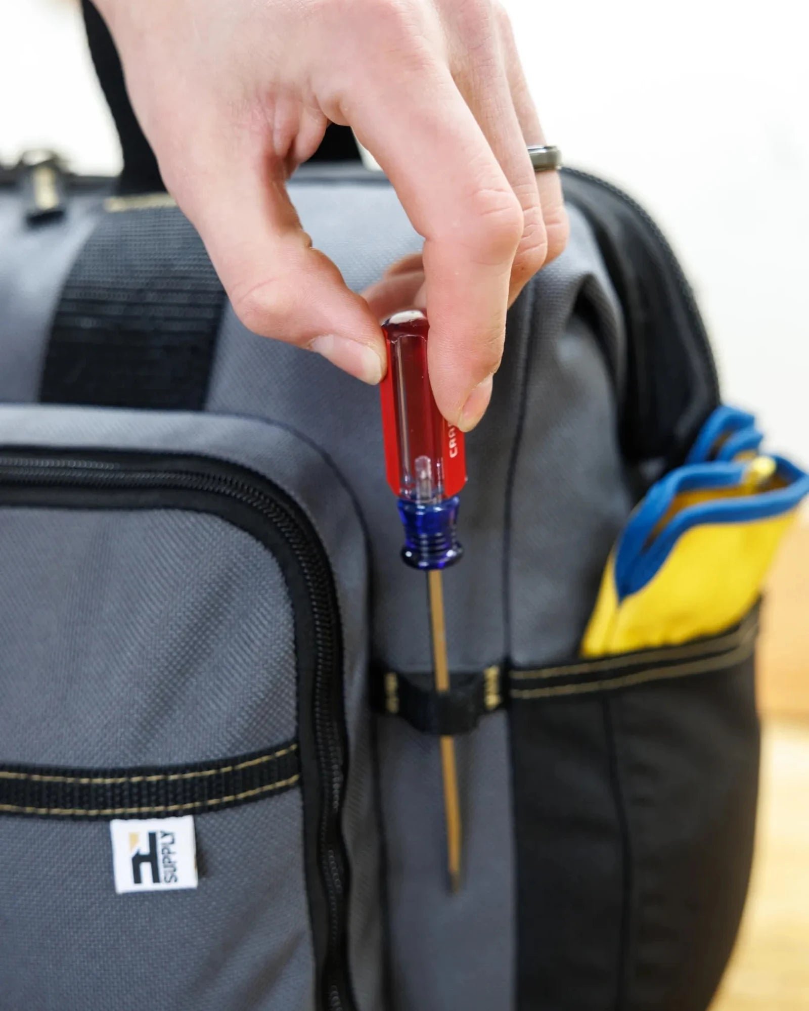 Custom RPET tool bag with reinforced bottom, 13 inches - 12