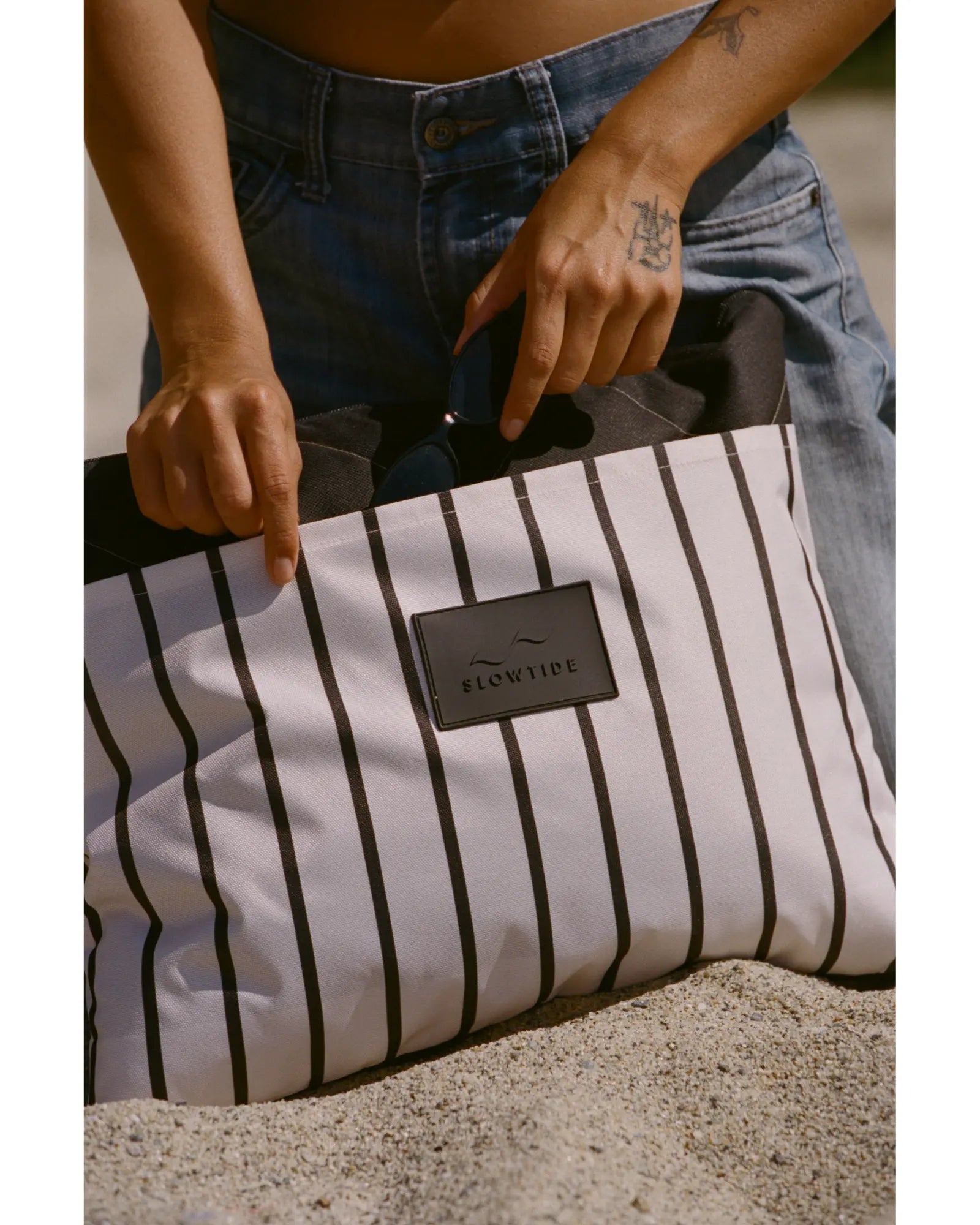 Custom recycled picnic blanket tote 72" x 60" - 5