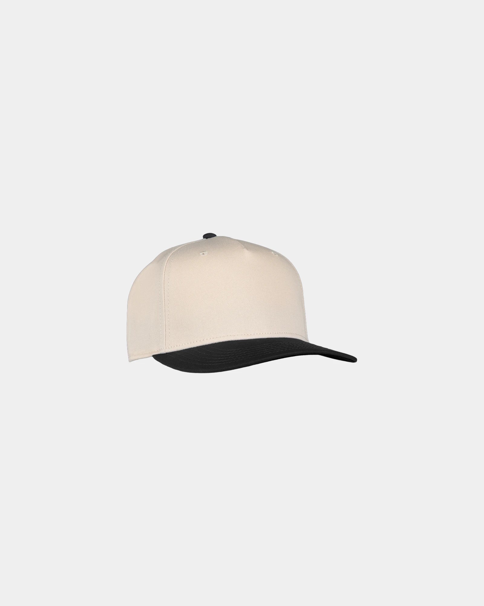 Custom cotton twill vintage cap with snap closure - Cream - Black