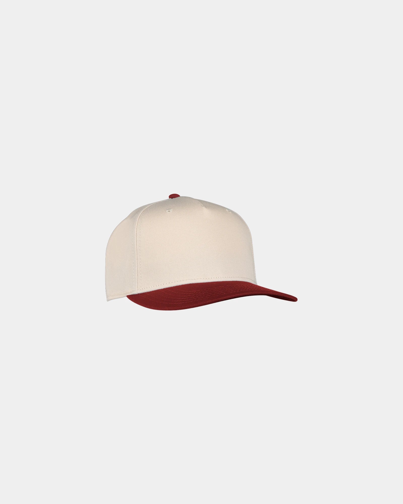 Custom cotton twill vintage cap with snap closure - Cream-Cardinal