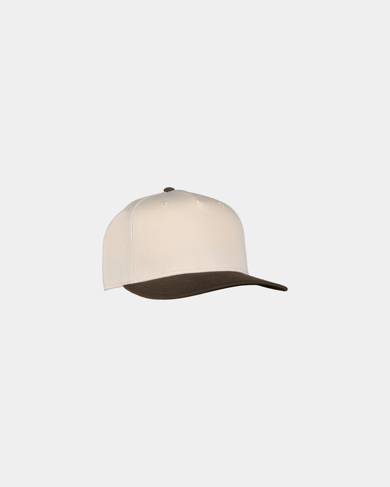 Custom cotton twill vintage cap with snap closure - Cream - Brown