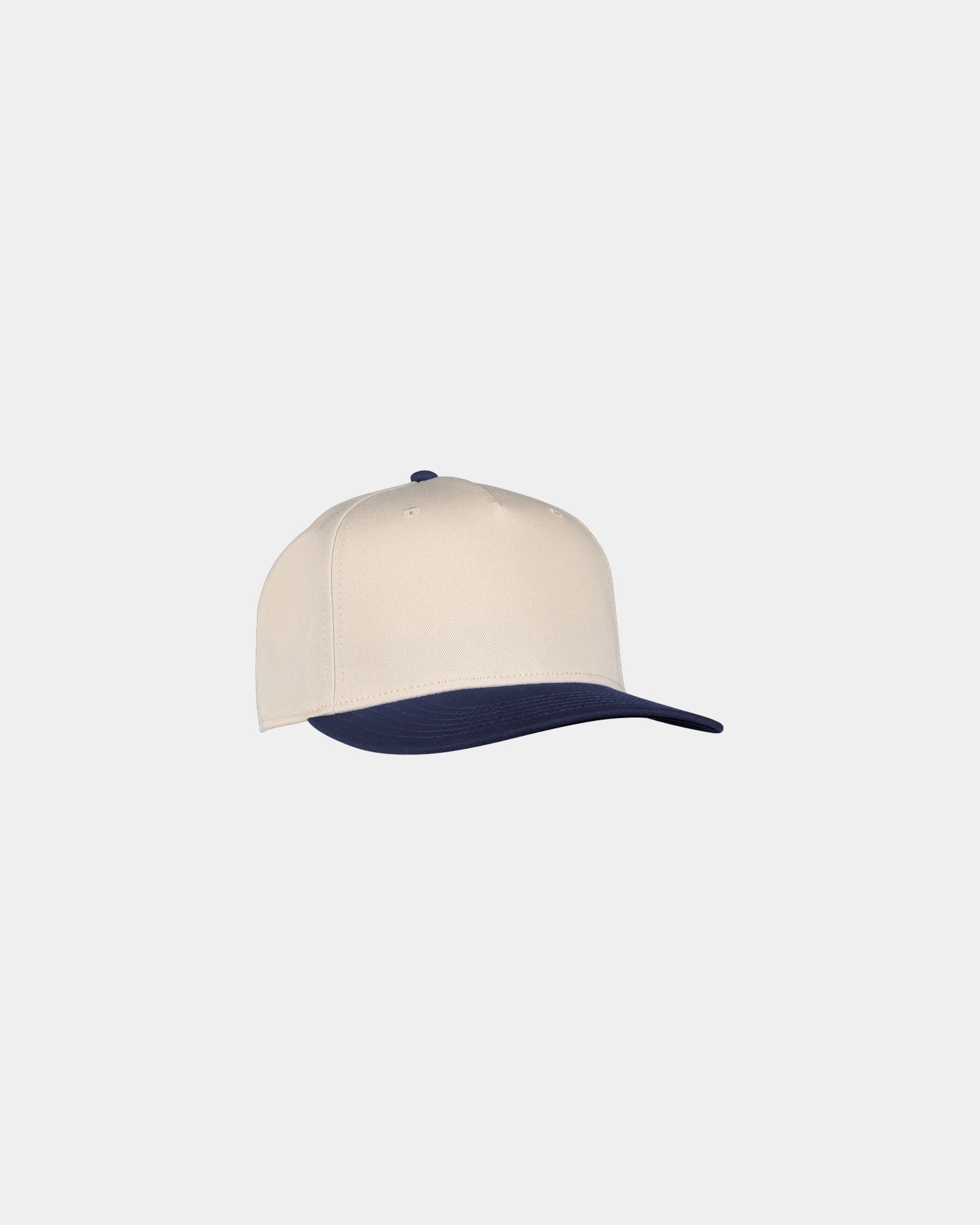 Custom cotton twill vintage cap with snap closure - Cream-Navy
