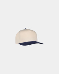 Custom cotton twill vintage cap with snap closure - Cream-Navy