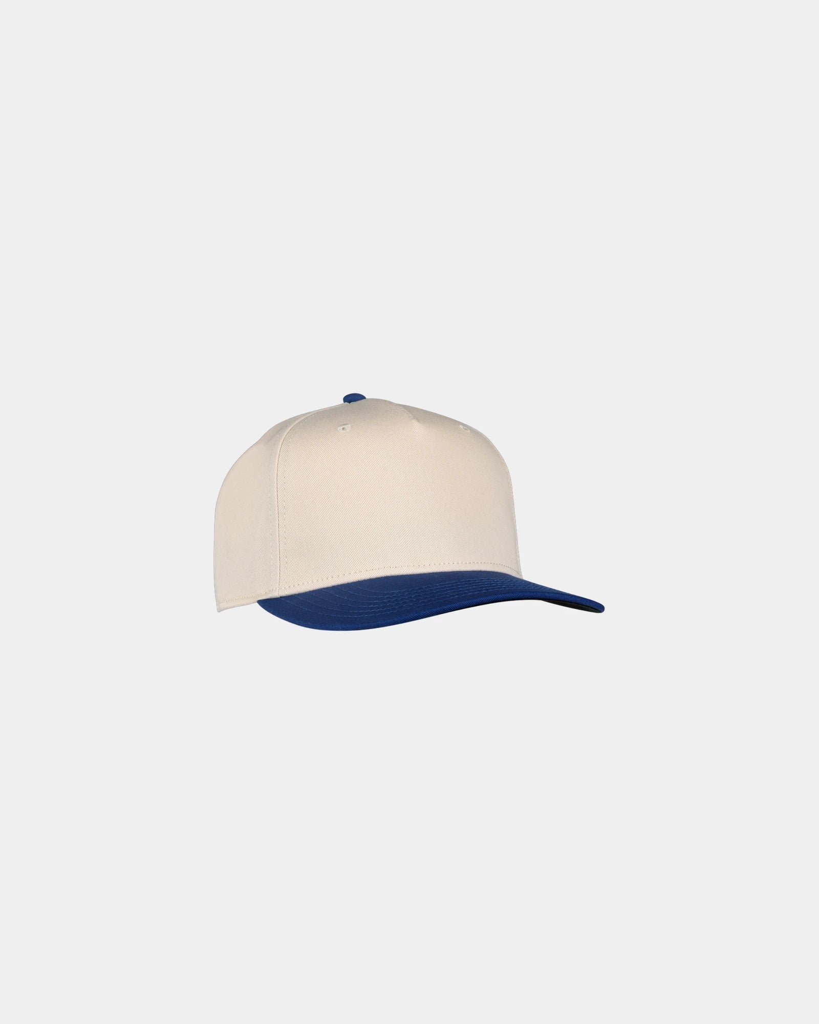 Custom cotton twill vintage cap with snap closure - Cream-Tour Blue