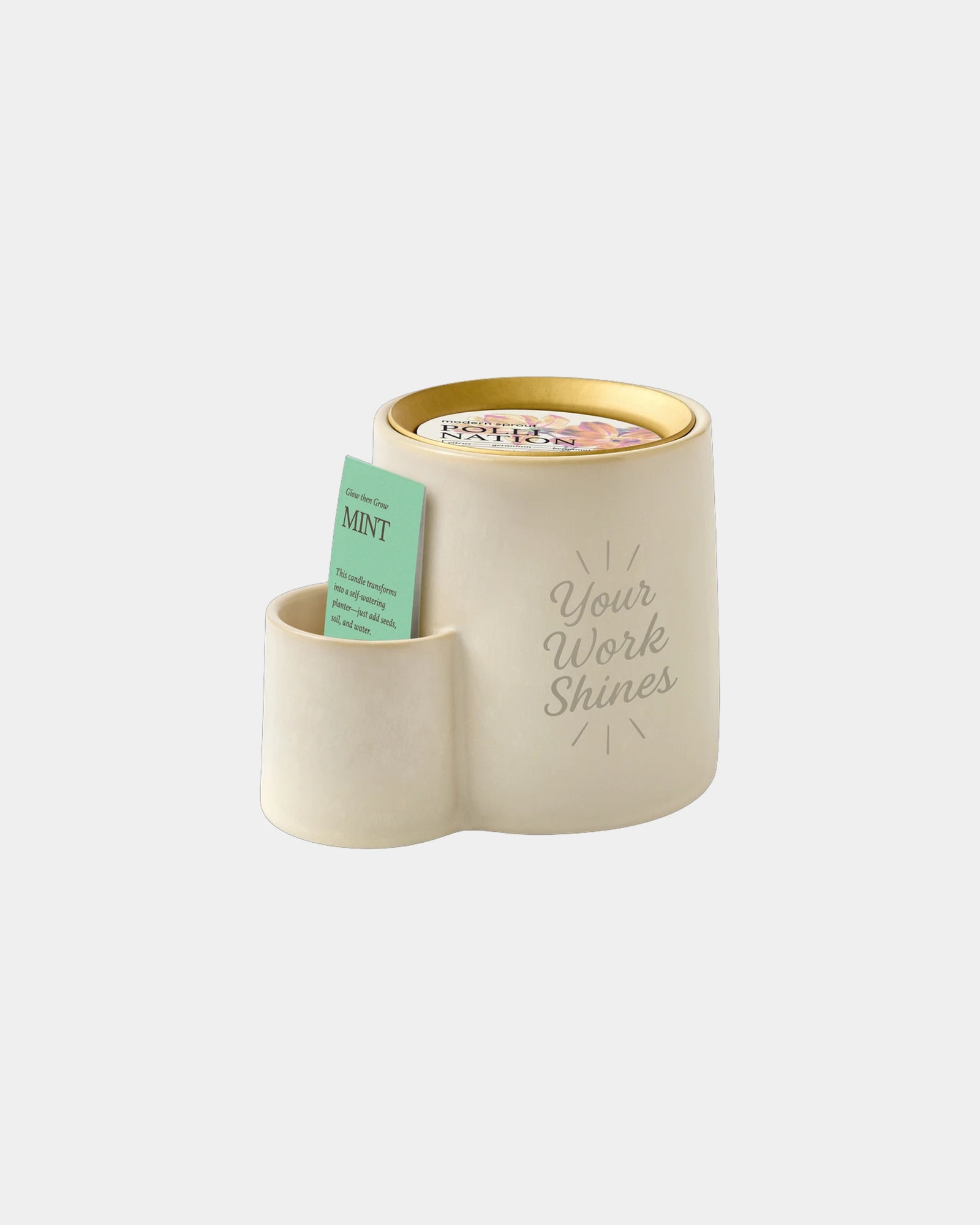 Custom soy candle and ceramic planter 8 oz set - 2