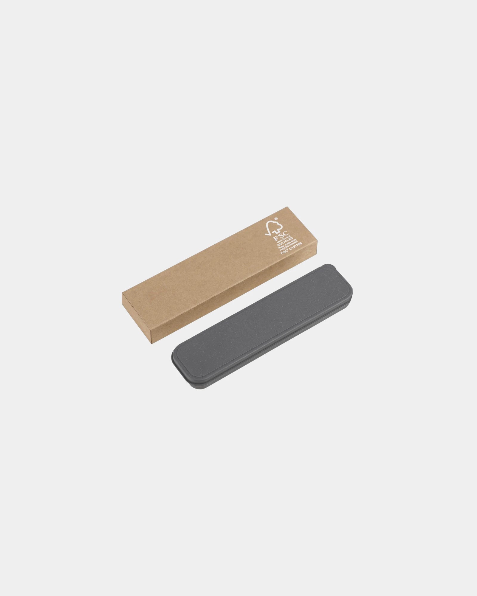 Custom bamboo fiber cutlery set with carrying case - Black (Bk)