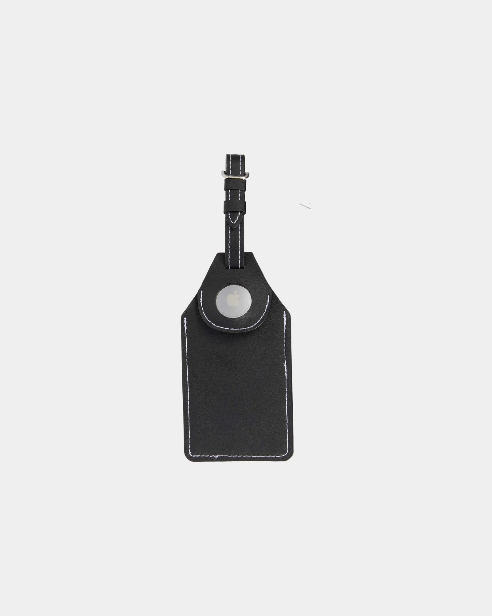 Custom RPET luggage tag with AirTag holder - Black (Bk)