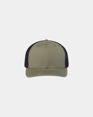 Custom mesh-back trucker cap with R-Flex closure - Loden Green/ Black
