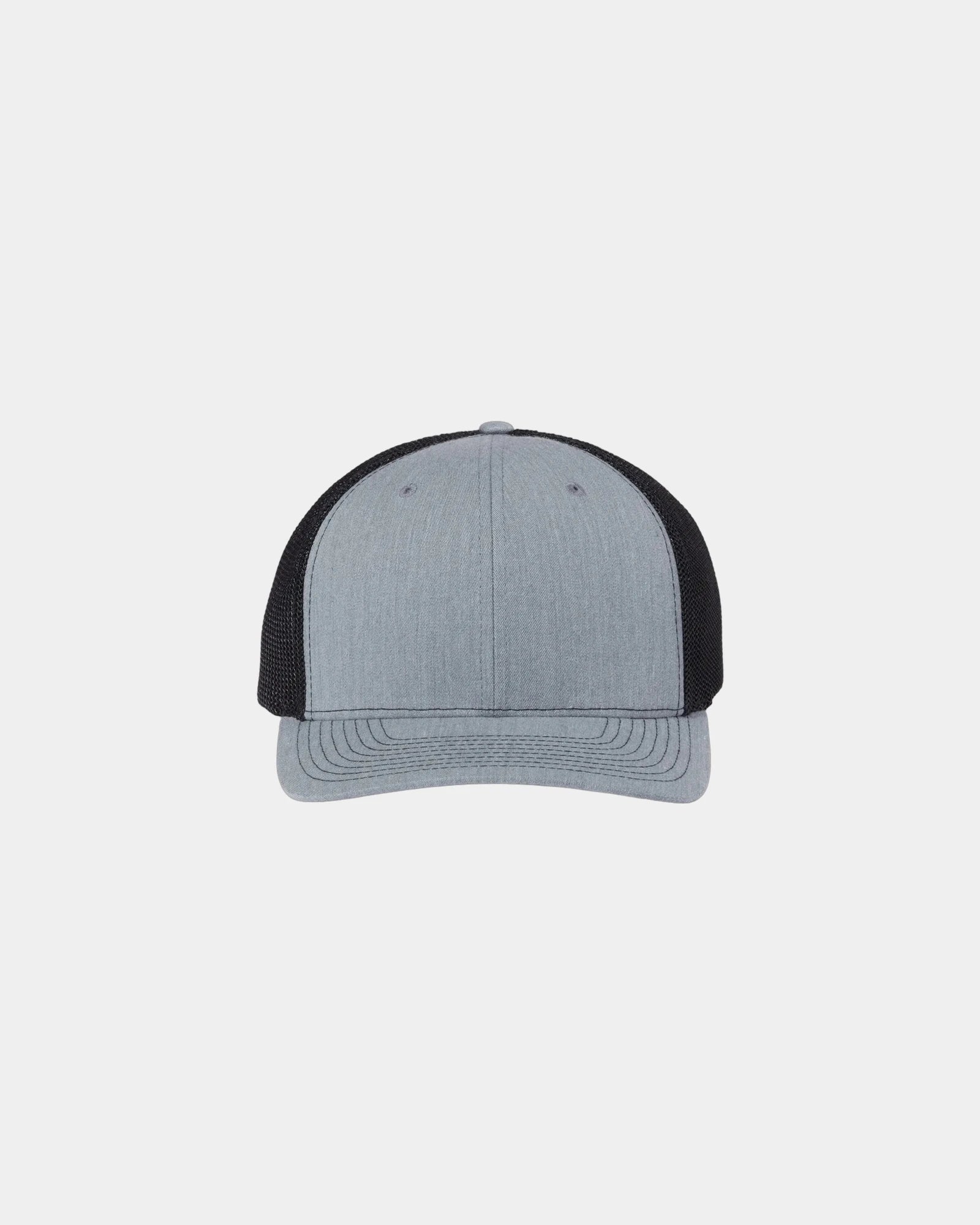 Custom mesh-back trucker cap with R-Flex closure - Heather Grey/ Black