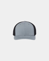 Custom mesh-back trucker cap with R-Flex closure - Heather Grey/ Black
