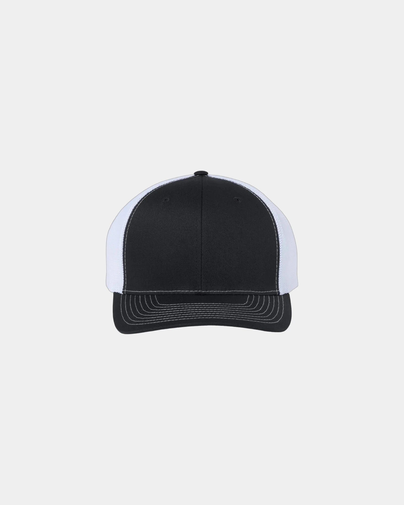 Custom mesh-back trucker cap with R-Flex closure - Black/ White