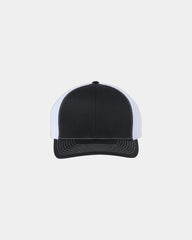 Custom mesh-back trucker cap with R-Flex closure - Black/ White