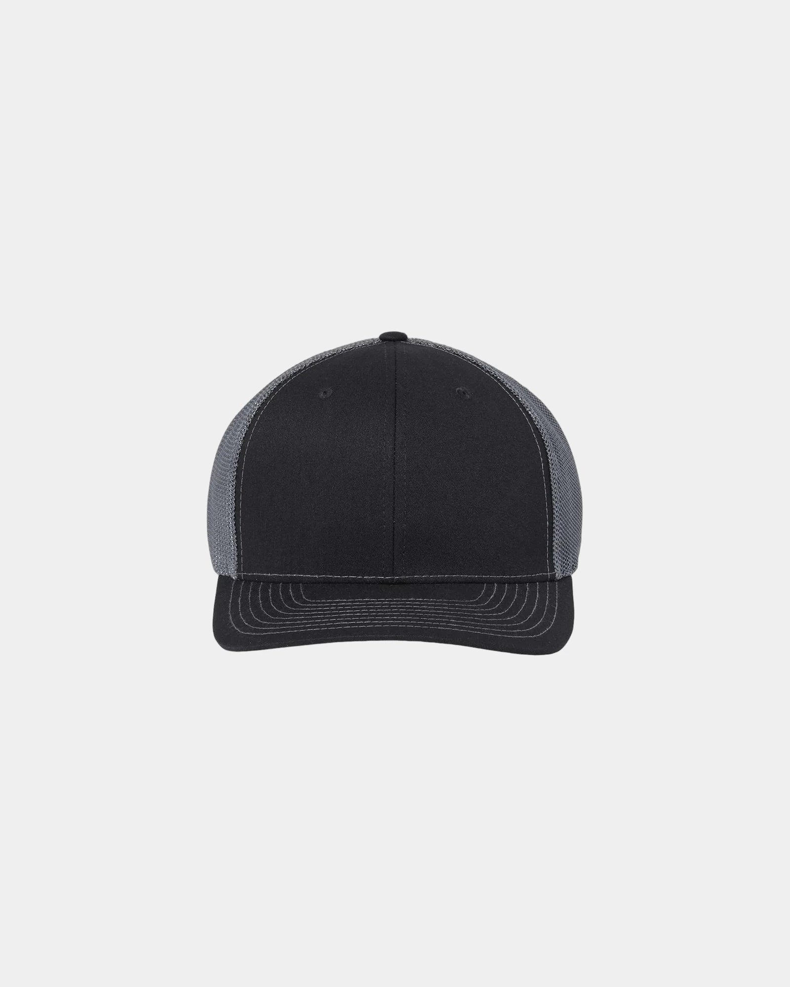 Custom mesh-back trucker cap with R-Flex closure - Black/ Graphite