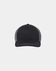 Custom mesh-back trucker cap with R-Flex closure - Black/ Graphite