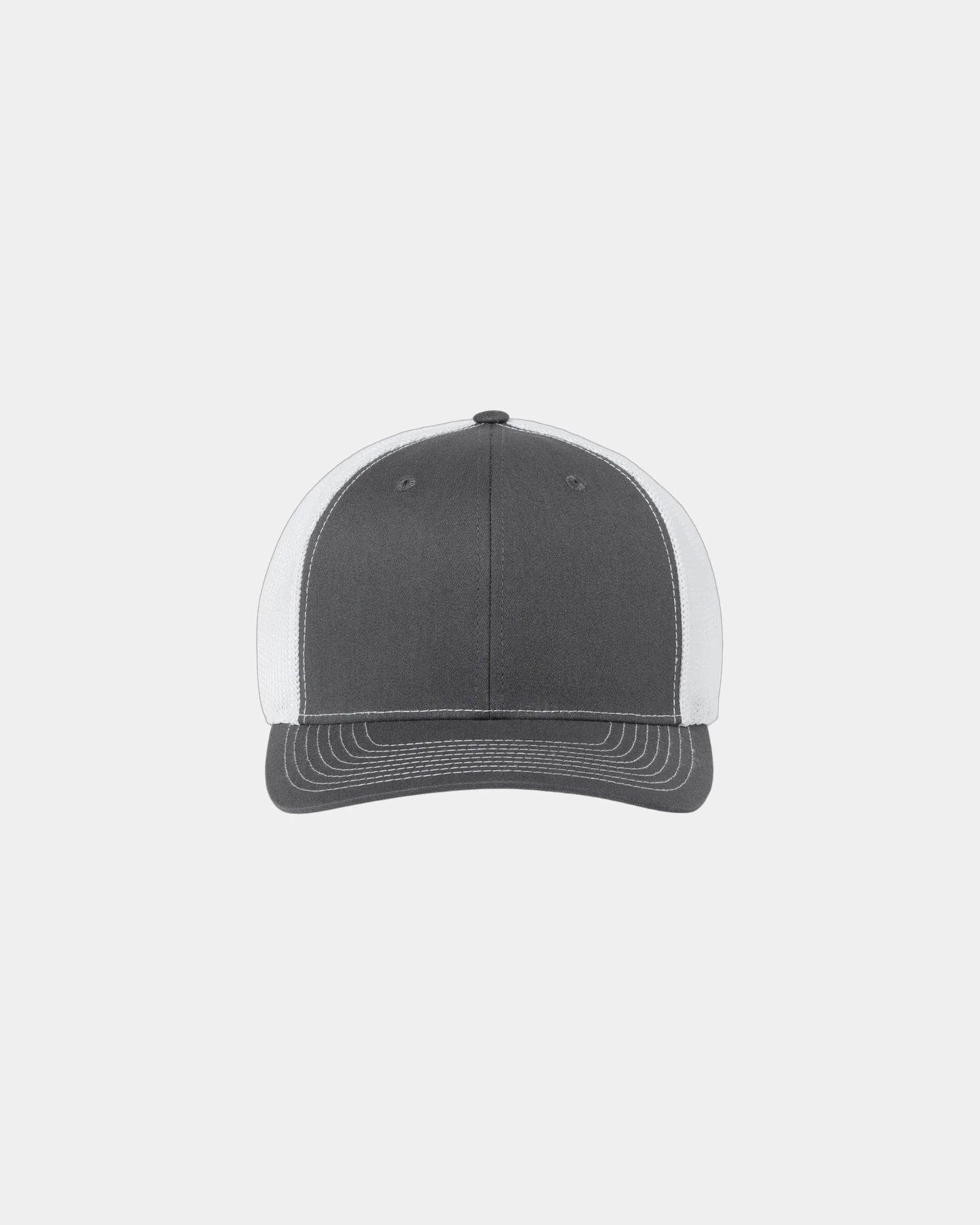 Custom mesh-back trucker cap with R-Flex closure - Charcoal/ White