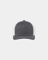 Custom mesh-back trucker cap with R-Flex closure - Charcoal/ White