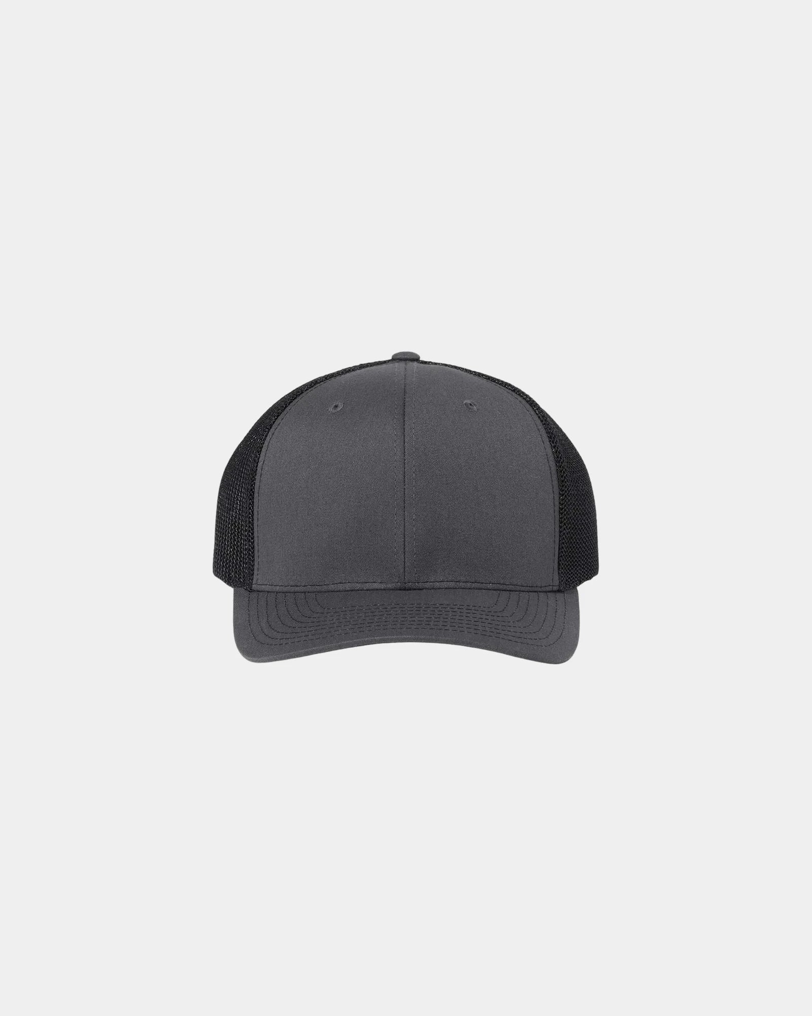 Custom mesh-back trucker cap with R-Flex closure - Charcoal/ Black