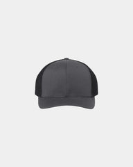 Custom mesh-back trucker cap with R-Flex closure - Charcoal/ Black