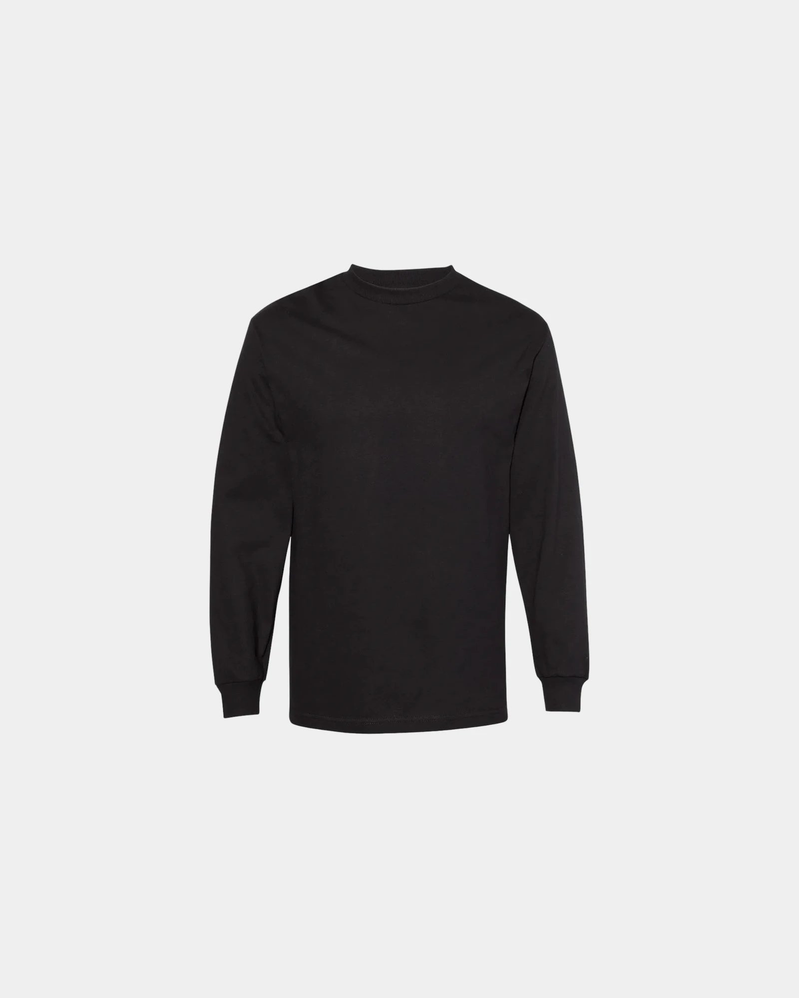 Custom heavyweight cotton long sleeve tee for teams - Black
