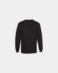 Custom heavyweight cotton long sleeve tee for teams - Black
