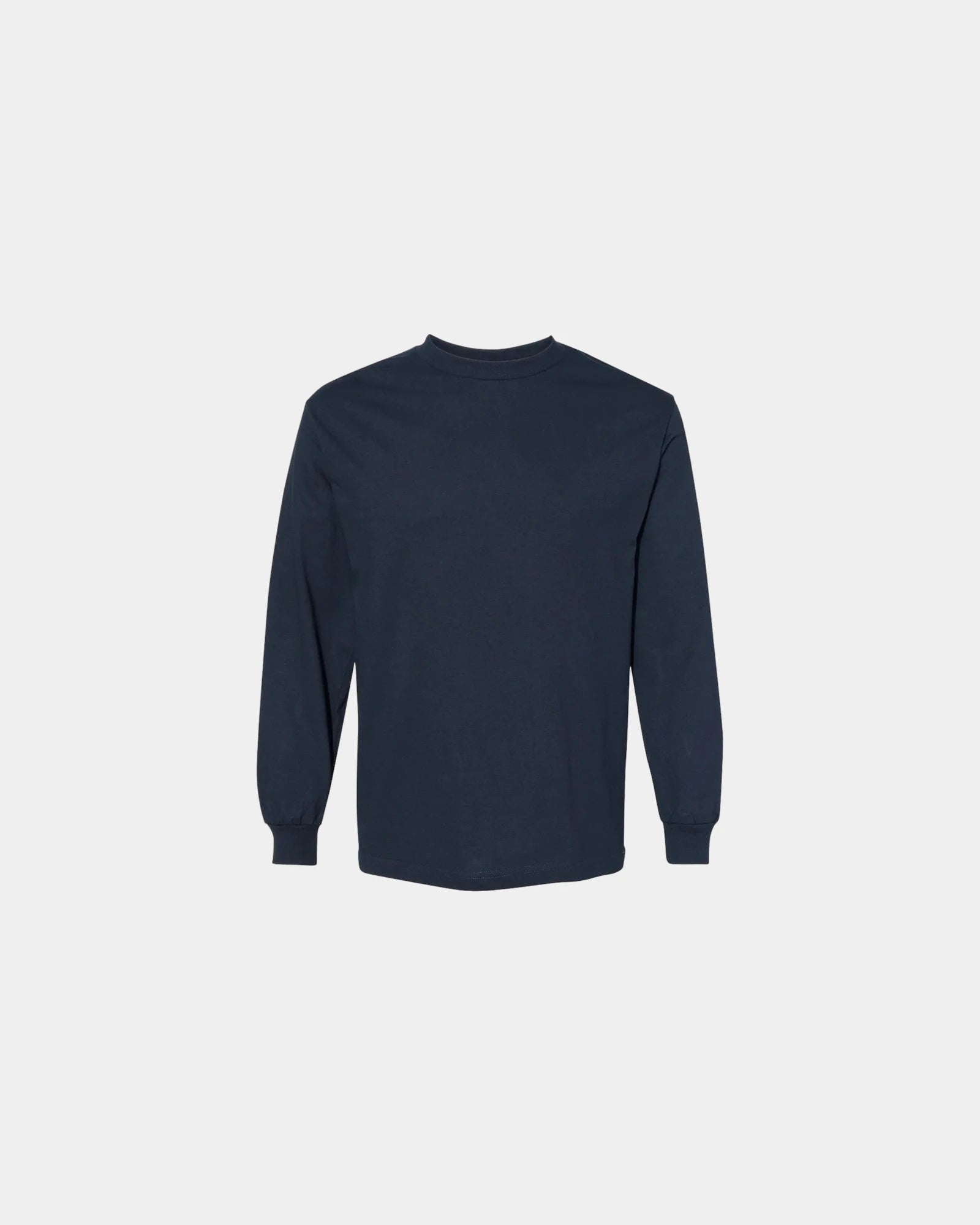 Custom heavyweight cotton long sleeve tee for teams - True Navy
