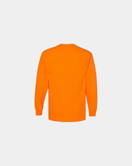 Custom heavyweight cotton long sleeve tee for teams - Orange
