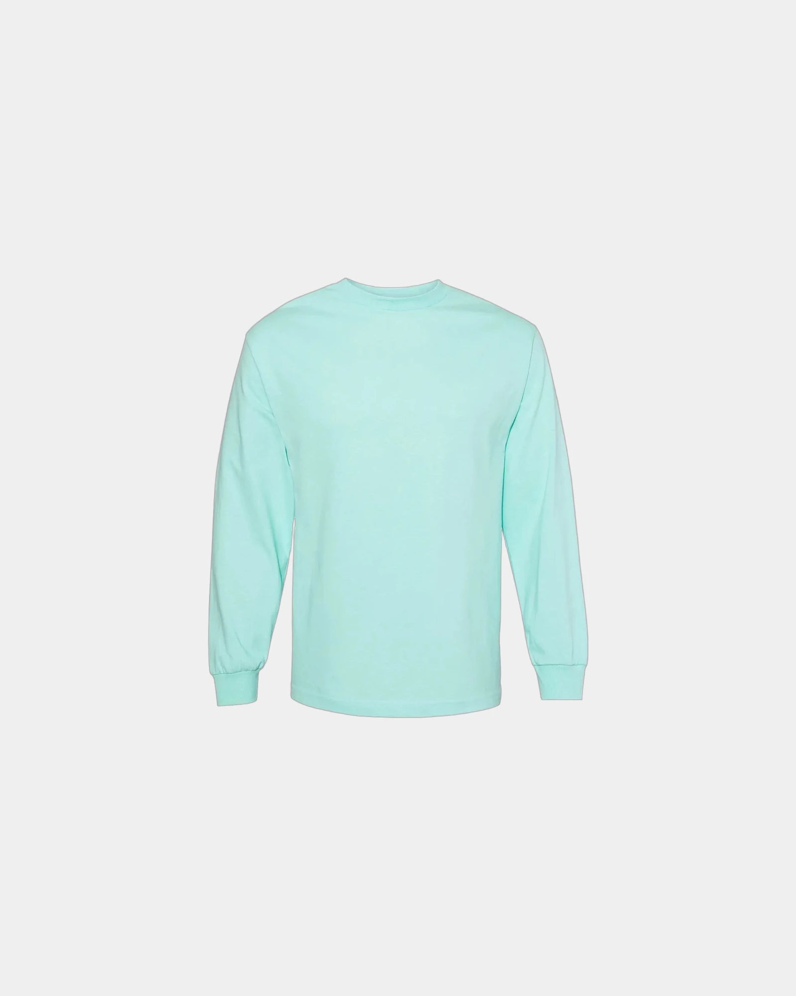 Custom heavyweight cotton long sleeve tee for teams - Celadon