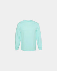 Custom heavyweight cotton long sleeve tee for teams - Celadon