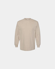 Custom heavyweight cotton long sleeve tee for teams - Sand