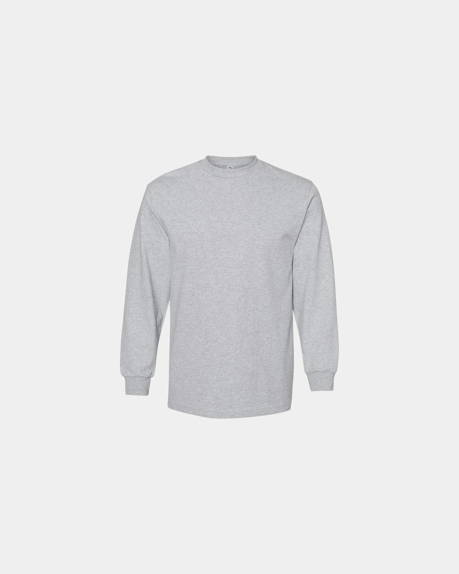 Custom heavyweight cotton long sleeve tee for teams - Heather Grey