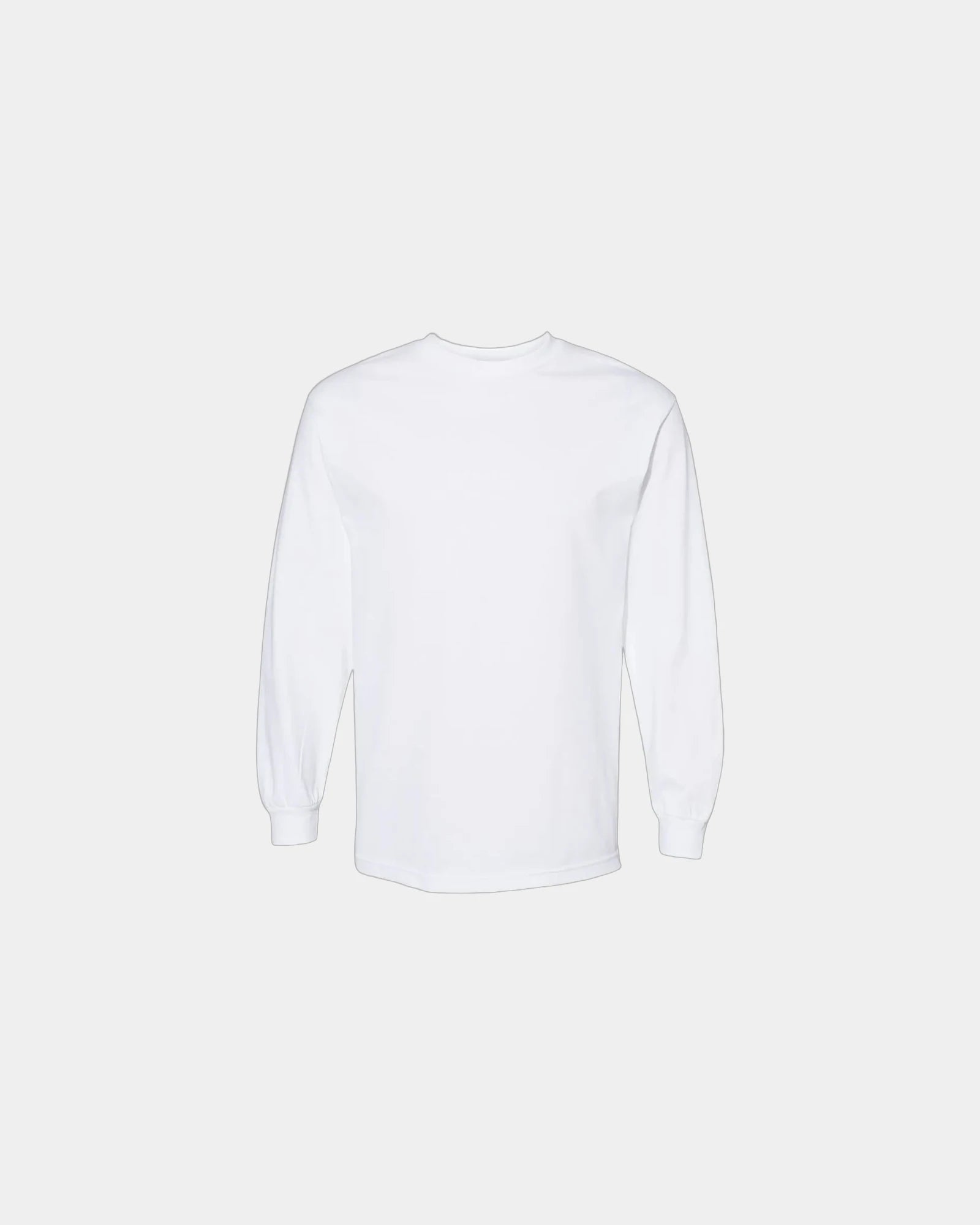 Custom heavyweight cotton long sleeve tee for teams - White