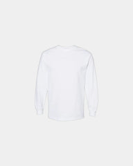 Custom heavyweight cotton long sleeve tee for teams - White
