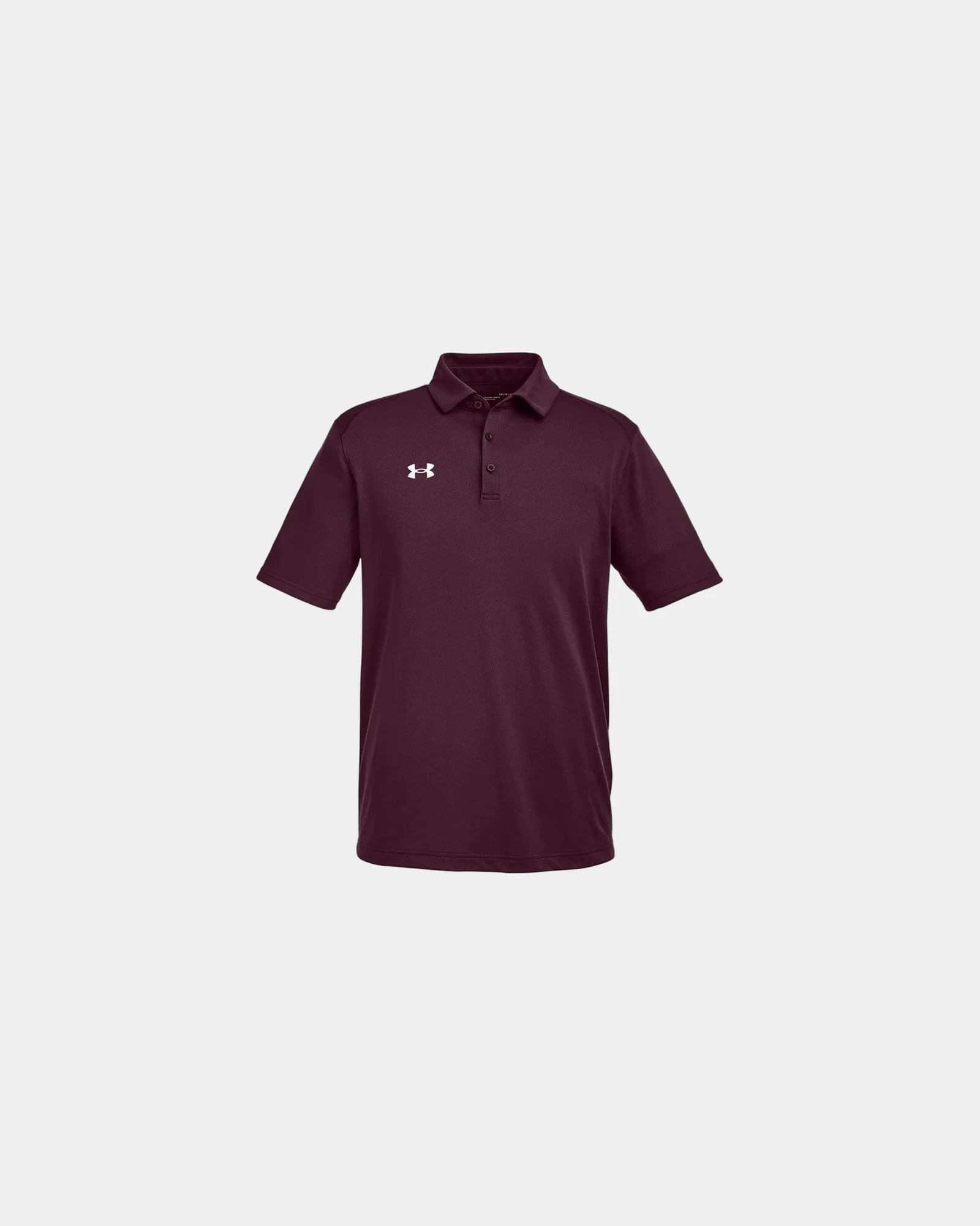 Custom moisture-wicking polyester men's tech polo - Dark Maroon/ White