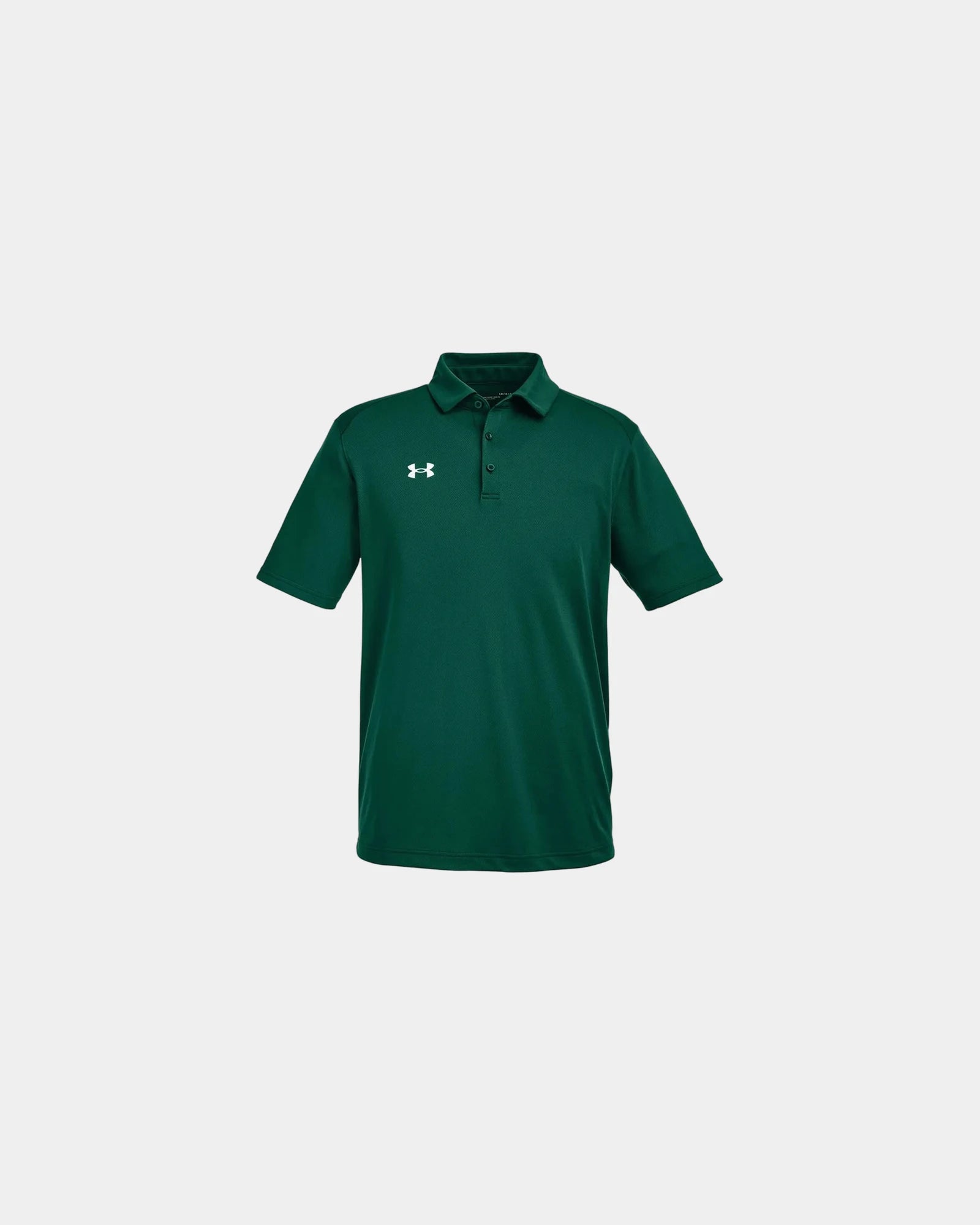 Custom moisture-wicking polyester men's tech polo - Forest Green/ White