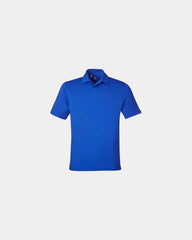 Custom recycled polyester men's polo shirt - Royal/ White