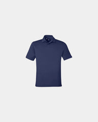 Custom recycled polyester men's polo shirt - Midnight Navy/ White