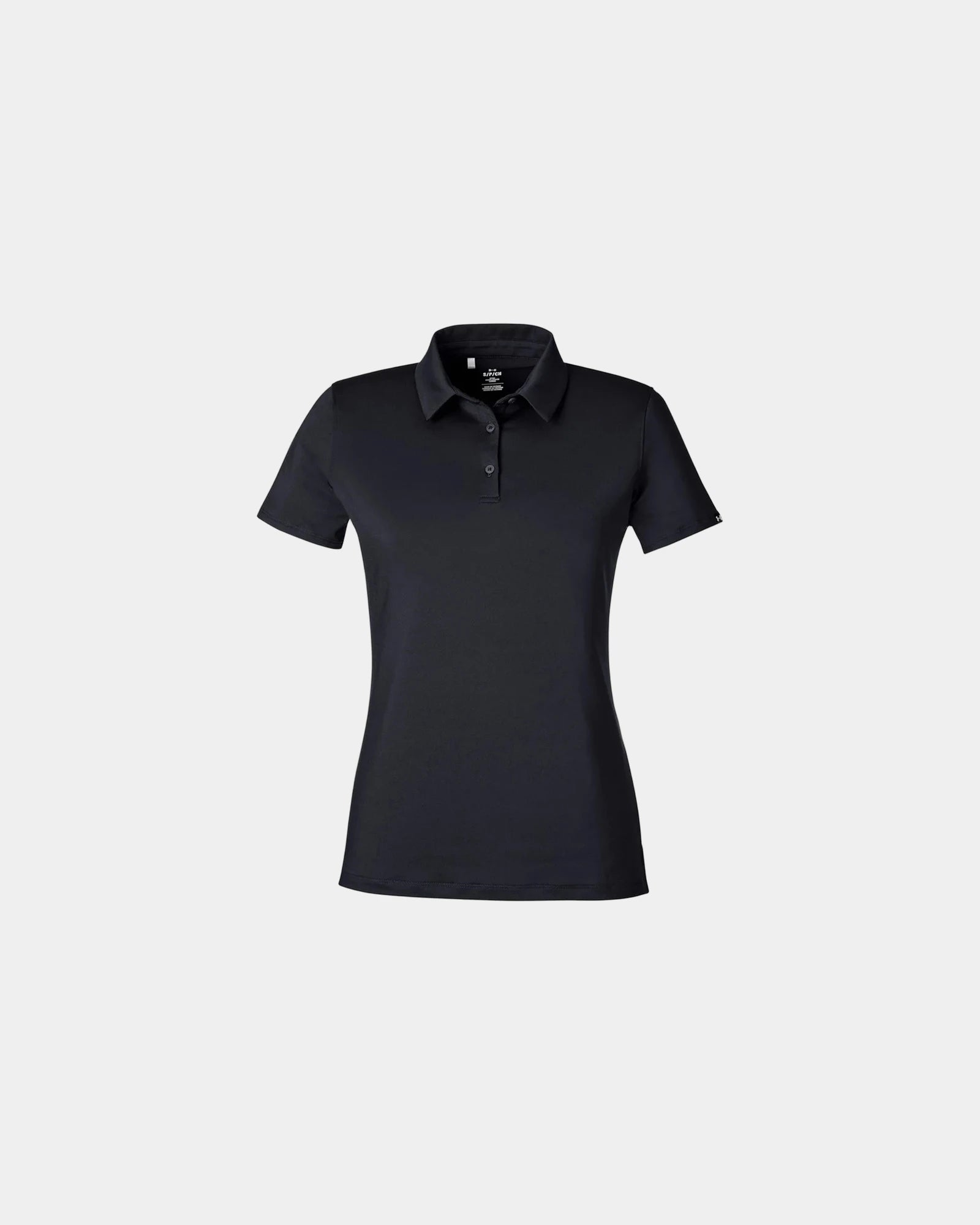 Custom women's recycled polo with moisture management - Black/ White