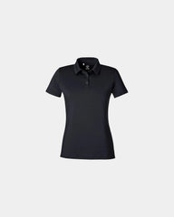 Custom women's recycled polo with moisture management - Black/ White