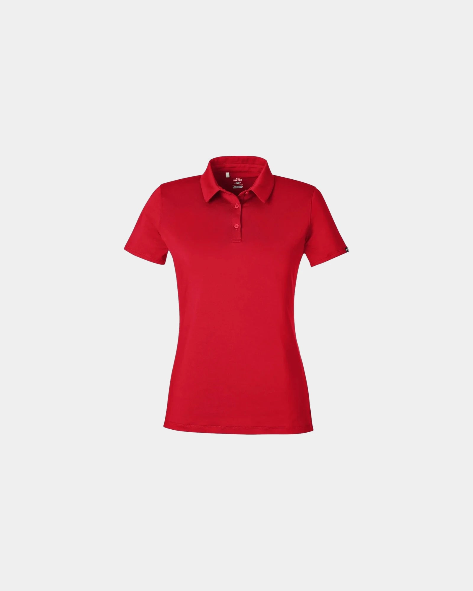 Custom women's recycled polo with moisture management - Red/ White