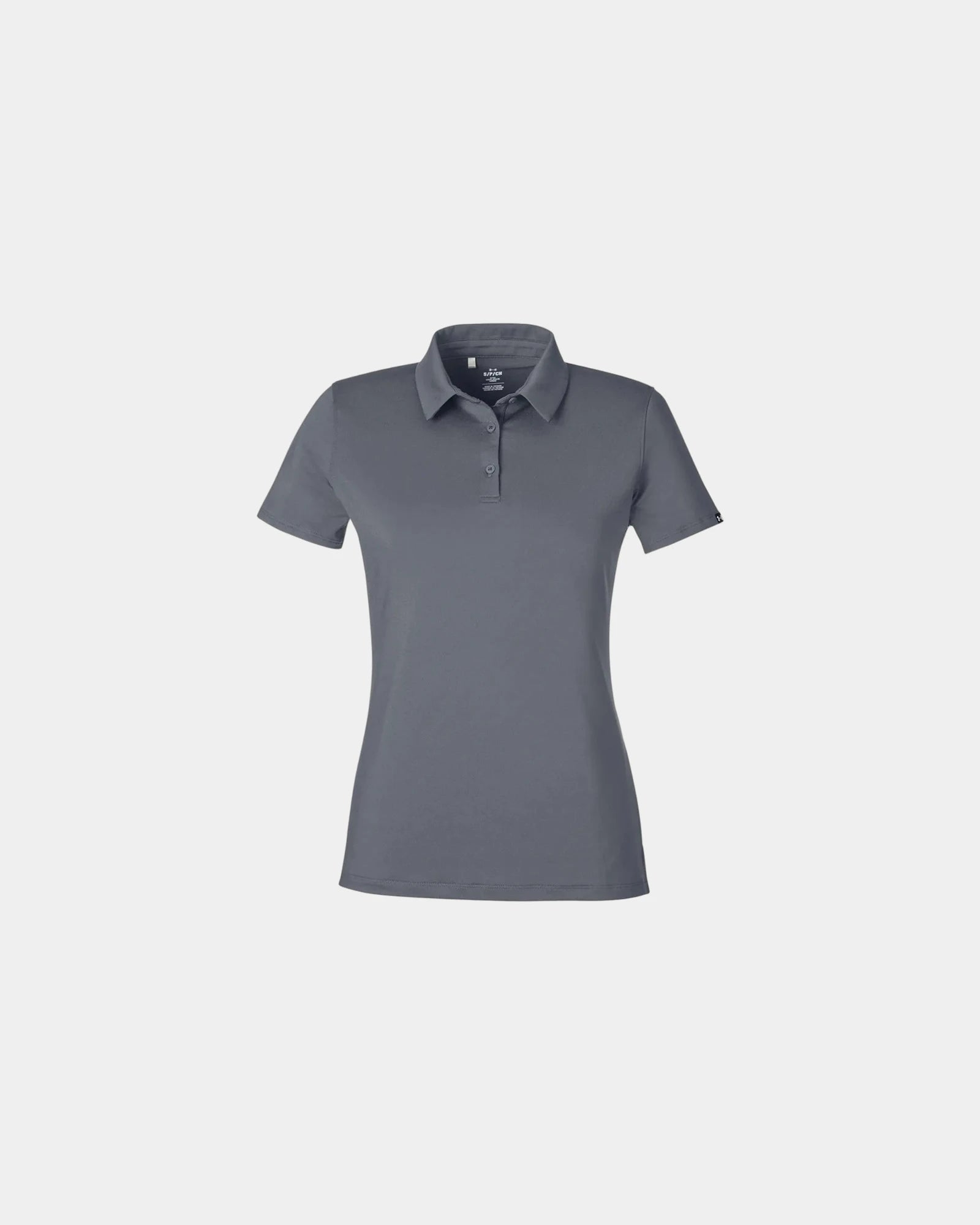 Custom women's recycled polo with moisture management - Castlerock/ White